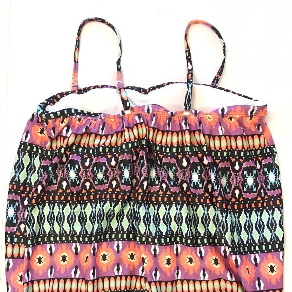 Multicolor Spaghetti Strap Swim Tank - Picture 2 of 5